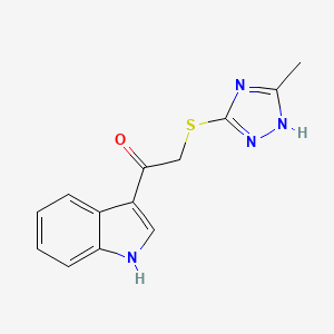 molecular formula C13H12N4OS B5577257 1-(1H-indol-3-yl)-2-[(5-methyl-4H-1,2,4-triazol-3-yl)thio]ethanone CAS No. 6590-61-0