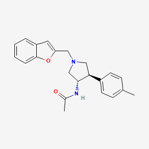 molecular formula C22H24N2O2 B5577283 N-[(3S*,4R*)-1-(1-benzofuran-2-ylmethyl)-4-(4-methylphenyl)-3-pyrrolidinyl]acetamide 