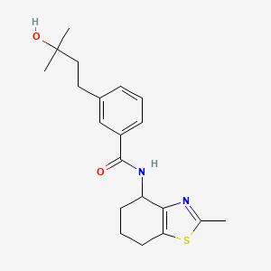molecular formula C20H26N2O2S B5577297 3-(3-hydroxy-3-methylbutyl)-N-(2-methyl-4,5,6,7-tetrahydro-1,3-benzothiazol-4-yl)benzamide 