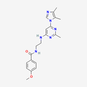molecular formula C20H24N6O2 B5577304 N-(2-{[6-(4,5-二甲基-1H-咪唑-1-基)-2-甲基-4-嘧啶基]氨基}乙基)-4-甲氧基苯甲酰胺 
