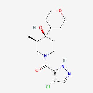 molecular formula C15H22ClN3O3 B5577334 (3R*,4R*)-1-[(4-chloro-1H-pyrazol-3-yl)carbonyl]-3-methyl-4-(tetrahydro-2H-pyran-4-yl)-4-piperidinol 
