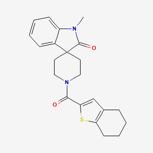 molecular formula C22H24N2O2S B5577390 1-methyl-1'-(4,5,6,7-tetrahydro-1-benzothien-2-ylcarbonyl)spiro[indole-3,4'-piperidin]-2(1H)-one 