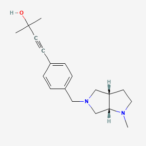 molecular formula C19H26N2O B5577419 2-methyl-4-(4-{[(3aS,6aS)-1-methylhexahydropyrrolo[3,4-b]pyrrol-5(1H)-yl]methyl}phenyl)but-3-yn-2-ol 