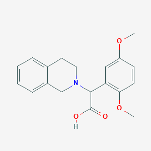 molecular formula C19H21NO4 B5577430 3,4-dihydroisoquinolin-2(1H)-yl(2,5-dimethoxyphenyl)acetic acid 