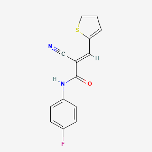 molecular formula C14H9FN2OS B5577444 2-cyano-N-(4-fluorophenyl)-3-(2-thienyl)acrylamide 