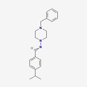 molecular formula C21H27N3 B5577452 4-benzyl-N-(4-isopropylbenzylidene)-1-piperazinamine 