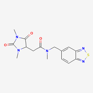 molecular formula C15H17N5O3S B5577482 N-(2,1,3-benzothiadiazol-5-ylmethyl)-2-(1,3-dimethyl-2,5-dioxo-4-imidazolidinyl)-N-methylacetamide 