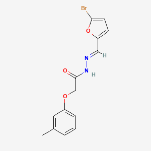 molecular formula C14H13BrN2O3 B5577503 N'-[(5-bromo-2-furyl)methylene]-2-(3-methylphenoxy)acetohydrazide 