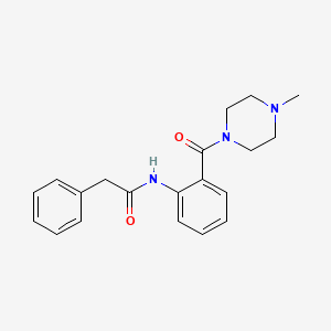 molecular formula C20H23N3O2 B5577507 N-{2-[(4-甲基-1-哌嗪基)羰基]苯基}-2-苯基乙酰胺 