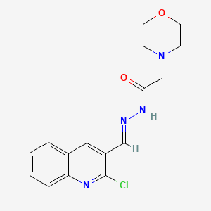 molecular formula C16H17ClN4O2 B5577564 N'-[(2-chloro-3-quinolinyl)methylene]-2-(4-morpholinyl)acetohydrazide 