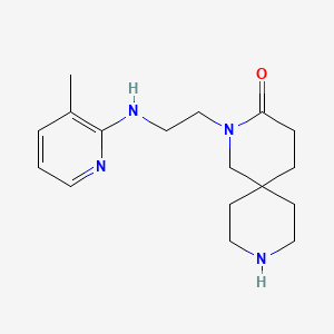 molecular formula C17H26N4O B5577574 2-{2-[(3-methyl-2-pyridinyl)amino]ethyl}-2,9-diazaspiro[5.5]undecan-3-one dihydrochloride 