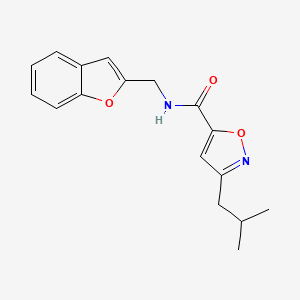 molecular formula C17H18N2O3 B5577595 N-(1-benzofuran-2-ylmethyl)-3-isobutyl-5-isoxazolecarboxamide 