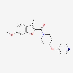 molecular formula C21H22N2O4 B5577610 4-({1-[(6-甲氧基-3-甲基-1-苯并呋喃-2-基)羰基]-4-哌啶基}氧基)吡啶 