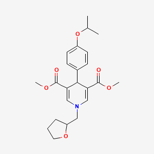 molecular formula C23H29NO6 B5577614 dimethyl 4-(4-isopropoxyphenyl)-1-(tetrahydro-2-furanylmethyl)-1,4-dihydro-3,5-pyridinedicarboxylate 
