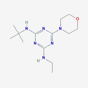 molecular formula C13H24N6O B5577628 N-(tert-butyl)-N'-ethyl-6-(4-morpholinyl)-1,3,5-triazine-2,4-diamine 