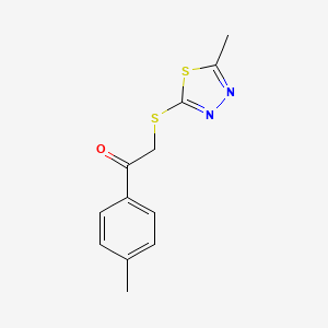 molecular formula C12H12N2OS2 B5577633 1-(4-methylphenyl)-2-[(5-methyl-1,3,4-thiadiazol-2-yl)thio]ethanone 