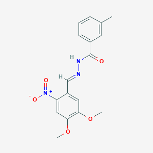molecular formula C17H17N3O5 B5577673 N'-(4,5-二甲氧基-2-硝基苄亚叉)-3-甲基苯甲酰肼 