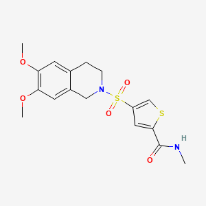 molecular formula C17H20N2O5S2 B5577675 4-[(6,7-二甲氧基-3,4-二氢-2(1H)-异喹啉基)磺酰基]-N-甲基-2-噻吩甲酰胺 