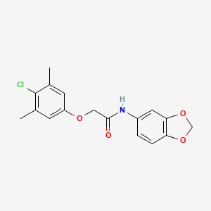 molecular formula C17H16ClNO4 B5577677 N-1,3-苯并二氧杂环-5-基-2-(4-氯-3,5-二甲基苯氧基)乙酰胺 