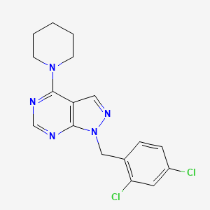 molecular formula C17H17Cl2N5 B5577688 1-(2,4-dichlorobenzyl)-4-(1-piperidinyl)-1H-pyrazolo[3,4-d]pyrimidine 