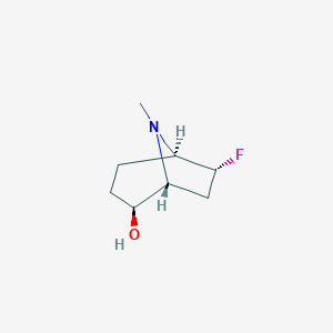 molecular formula C8H14FNO B055777 8-Azabicyclo[3.2.1]octan-2-ol,6-fluoro-8-methyl-,(2-exo,6-endo)-(9CI) CAS No. 125217-85-8