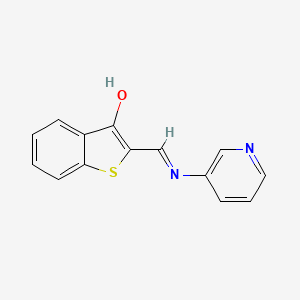 molecular formula C14H10N2OS B5577755 2-[(3-吡啶基氨基)亚甲基]-1-苯并噻吩-3(2H)-酮 