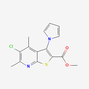 molecular formula C15H13ClN2O2S B5577758 methyl 5-chloro-4,6-dimethyl-3-(1H-pyrrol-1-yl)thieno[2,3-b]pyridine-2-carboxylate 
