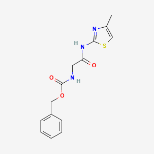 molecular formula C14H15N3O3S B5577773 苯甲酸{2-[(4-甲基-1,3-噻唑-2-基)氨基]-2-氧代乙基}氨基甲酸酯 