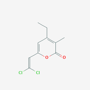 molecular formula C10H10Cl2O2 B5577776 6-(2,2-dichlorovinyl)-4-ethyl-3-methyl-2H-pyran-2-one 