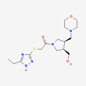 molecular formula C16H27N5O3S B5577787 [(3R*,4R*)-1-{[(3-ethyl-1H-1,2,4-triazol-5-yl)thio]acetyl}-4-(morpholin-4-ylmethyl)pyrrolidin-3-yl]methanol 