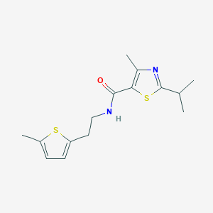 molecular formula C15H20N2OS2 B5577811 2-异丙基-4-甲基-N-[2-(5-甲基-2-噻吩基)乙基]-1,3-噻唑-5-羧酰胺 