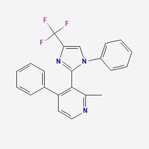 molecular formula C22H16F3N3 B5577815 2-methyl-4-phenyl-3-[1-phenyl-4-(trifluoromethyl)-1H-imidazol-2-yl]pyridine 