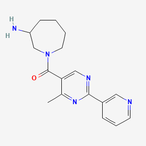 molecular formula C17H21N5O B5577826 1-{[4-methyl-2-(3-pyridinyl)-5-pyrimidinyl]carbonyl}-3-azepanamine hydrochloride 