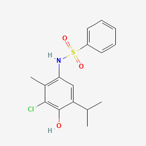 molecular formula C16H18ClNO3S B5577893 N-(3-氯-4-羟基-5-异丙基-2-甲苯基)苯磺酰胺 