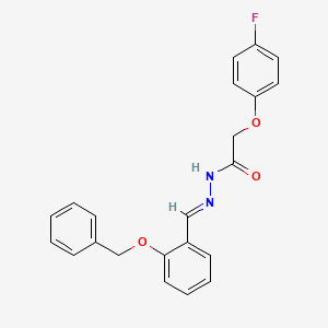 molecular formula C22H19FN2O3 B5577900 N'-[2-(benzyloxy)benzylidene]-2-(4-fluorophenoxy)acetohydrazide 