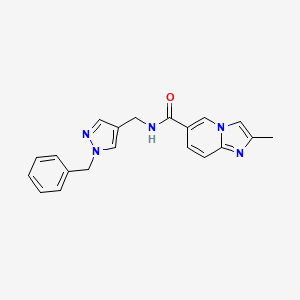 molecular formula C20H19N5O B5577910 N-[(1-benzyl-1H-pyrazol-4-yl)methyl]-2-methylimidazo[1,2-a]pyridine-6-carboxamide 