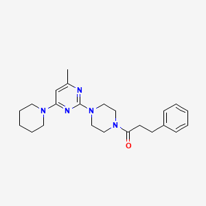 molecular formula C23H31N5O B5577921 4-methyl-2-[4-(3-phenylpropanoyl)-1-piperazinyl]-6-(1-piperidinyl)pyrimidine 