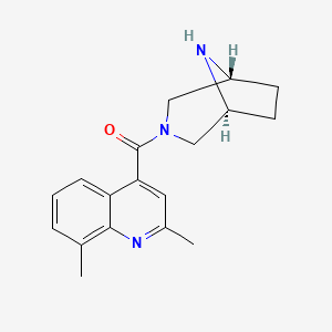 molecular formula C18H21N3O B5577959 4-[rel-(1R,5S)-3,8-diazabicyclo[3.2.1]oct-3-ylcarbonyl]-2,8-dimethylquinoline dihydrochloride 