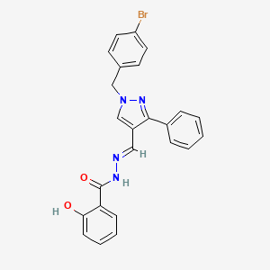 molecular formula C24H19BrN4O2 B5577965 N'-{[1-(4-溴苄基)-3-苯基-1H-吡唑-4-基]亚甲基}-2-羟基苯甲酰肼 