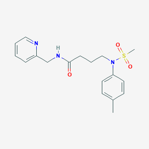 molecular formula C18H23N3O3S B5577981 4-[(4-methylphenyl)(methylsulfonyl)amino]-N-(2-pyridinylmethyl)butanamide 
