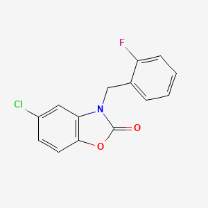 molecular formula C14H9ClFNO2 B5577988 5-氯-3-(2-氟苄基)-1,3-苯并恶唑-2(3H)-酮 