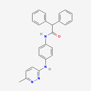 molecular formula C25H22N4O B5577996 N-{4-[(6-methyl-3-pyridazinyl)amino]phenyl}-2,2-diphenylacetamide 
