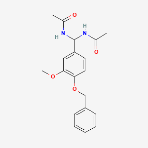 molecular formula C19H22N2O4 B5577999 N,N'-{[4-(benzyloxy)-3-methoxyphenyl]methylene}diacetamide 