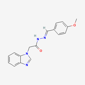 molecular formula C17H16N4O2 B5578034 2-(1H-benzimidazol-1-yl)-N'-(4-methoxybenzylidene)acetohydrazide 