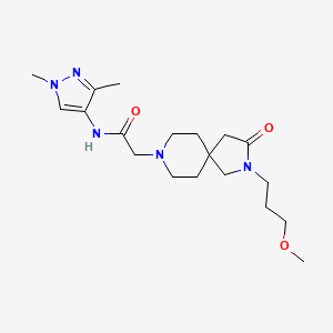 molecular formula C19H31N5O3 B5578040 N-(1,3-二甲基-1H-吡唑-4-基)-2-[2-(3-甲氧基丙基)-3-氧代-2,8-二氮杂螺[4.5]癸-8-基]乙酰胺 