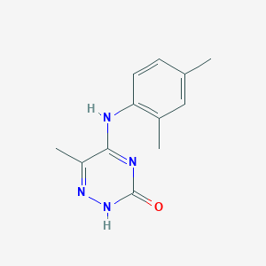 molecular formula C12H14N4O B5578041 5-[(2,4-dimethylphenyl)amino]-6-methyl-1,2,4-triazin-3(2H)-one 
