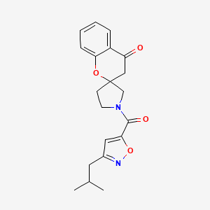 molecular formula C20H22N2O4 B5578053 1'-[(3-isobutyl-5-isoxazolyl)carbonyl]spiro[chromene-2,3'-pyrrolidin]-4(3H)-one 