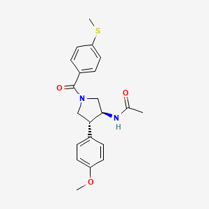 molecular formula C21H24N2O3S B5578068 N-{(3S*,4R*)-4-(4-methoxyphenyl)-1-[4-(methylthio)benzoyl]-3-pyrrolidinyl}acetamide 