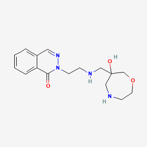 molecular formula C16H22N4O3 B5578083 2-(2-{[(6-hydroxy-1,4-oxazepan-6-yl)methyl]amino}ethyl)-1(2H)-phthalazinone dihydrochloride 