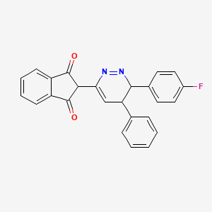 molecular formula C25H17FN2O2 B5578084 2-[6-(4-fluorophenyl)-5-phenyl-5,6-dihydro-3-pyridazinyl]-1H-indene-1,3(2H)-dione 